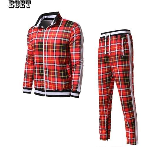 Mens suits streetwear hip hop casual mens clothing jogger trend fashion zipper mens jacket trousers sportswear