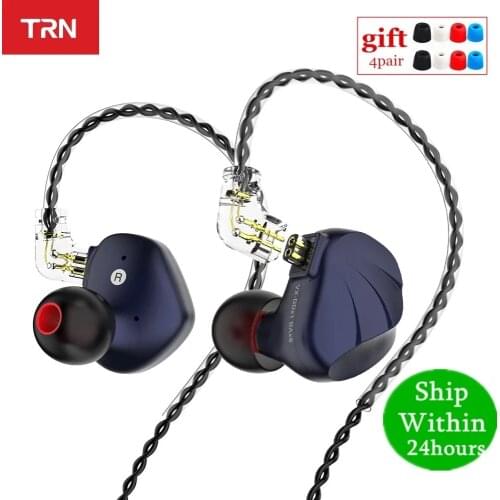 TRN VX In Ear Earphones 6BA 1DD Hybrid Metal Headset HIFI Monitor Earbuds Noise Cancelling наушники TRN T300 BA15 V90S ZAX TA1