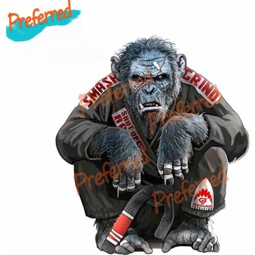 The Gentle Art of Jiu Jitsu Chimp Vinyl Car Stickers SUV Fine Window Decal Custom Printing Decor High Quality KK Vinyl Cover PVC
