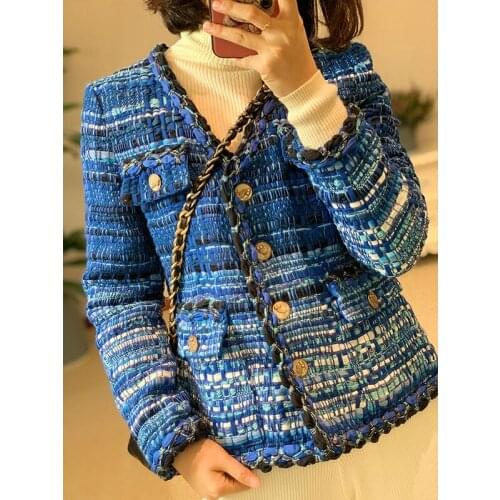 Eries of early New Greek blue tweed v neck 4 selvage coat pocket hand