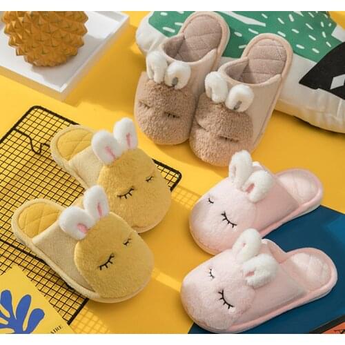 2020 new childrens cotton slippers autumn and winter cartoon cute boys and girls indoor antiskid Warm Baby Slippers