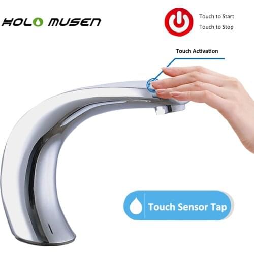 New Quality Brass Chrome Sensor Automatic Tap with ON/OFF Touch Activation Battery Power Sensor Touch Faucet for Bathroom Hotel