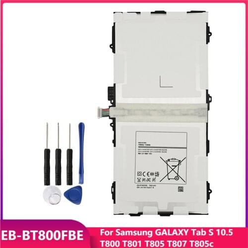 Original Tablet Battery EB-BT800FBE For Samsung GALAXY Tab S 10.5 T800 T801 T805 T807 T805c Replacement Batteries 7900mAh