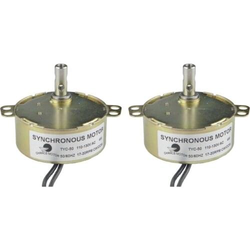 CHANCS TYC-50 Synchron Motor 110V AC 17-20RPM CW/CCW Geared Motor Reduction Gear Motor 2PCS for Electric Fireplace
