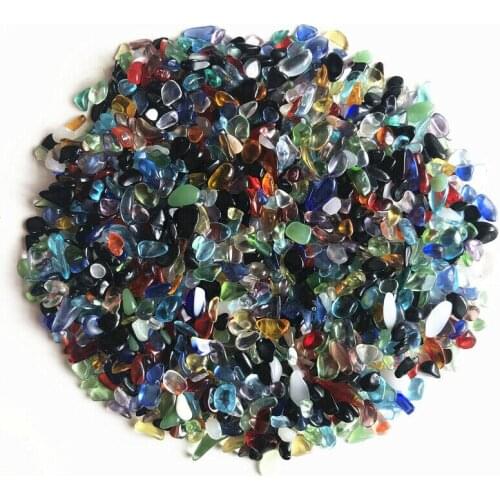 Drop Shipping 50g 5-8mm K5 Colorful Gravel Coloured Glaze Crystal Buddha Aquarium Fish Tank Stones Natural Stones and Crystals