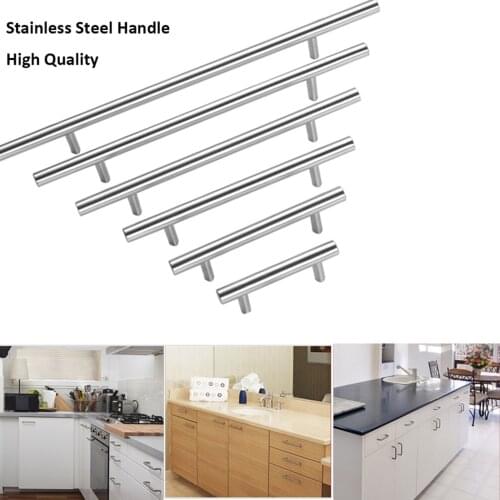 Stainless Steel Kitchen Door Cabinet T Bar Straight Handle Pull Knobs Wardrobe Cupboard Drawer Handle Furniture Hardware