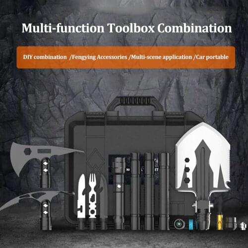 Garden Tools Military Portable Folding Shovel Set Shovel AXE Pick Flashlight Survival Spade Survival Kit Camping Outdoor Tool