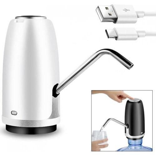 Touch-tone Wireless Rechargeable Electric Dispenser Water Pump with USB Cable for 5L - 18.9L Barrelled Water