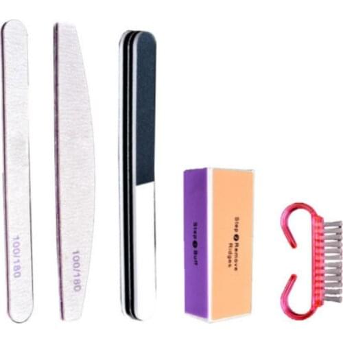 Shellhard 5pcs Nail Buffer Professional Nail File Block Set Salon Polish Sanding Beauty Pedicure Manicure Tools Random Color