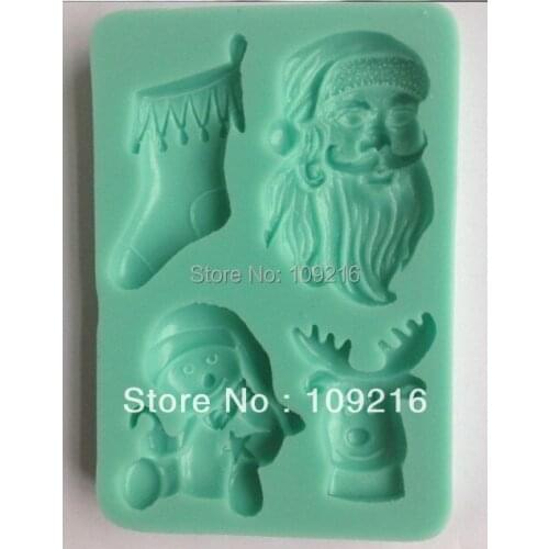1pcs 3D Mini New Style Father Christmas etc.(F001) Silicone Handmade Fondant Crafts DIY Mold Cake Decorating
