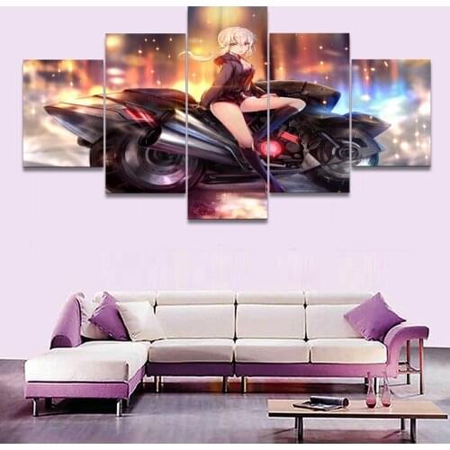 Modern Decorative oil painting on canvas painting Wall Art 5 Pieces Anime locomotive girl HD Print Painting Artwork Decor
