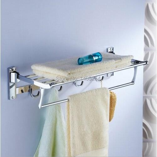 Stainless steel towel rack towel rack folding rack bathroom bathroom accessories bathroom hardware accessories Square shap