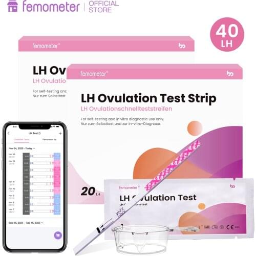 40 PCS/set Femometer Ovulation Test Strips Sensitive LH Tests Accurate Results with App Fertility Predictor