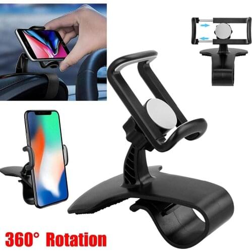 Universal Car Phone Holder For iPhone GPS Navigator Car Mount HUD Stand Dashboard Cradle 360 Rotatable Clamp Bracket For Samsung