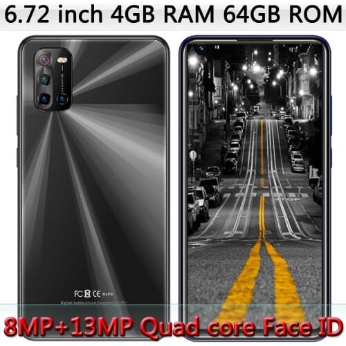 Z18 4G RAM+64G ROM Face ID Android Mobile Phones 8MP+13MP 6.72" Quad Core Global Smartphones Front/Back Camera Celuares Unlocked
