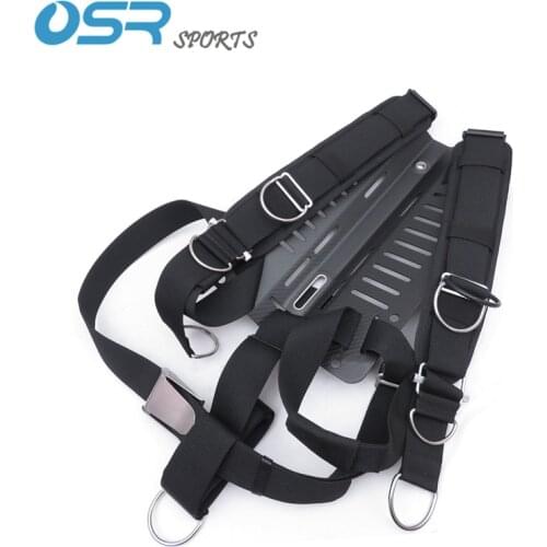 Scuba Diving Carbon Fiber Alu Aluminum Stainless Steel SS316 backplate with adjustable harness BCD back mount sidemount
