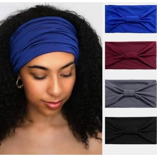 Women Wide Side Hair Band Sports Yoga Stretch Headband Daily Casual Headdress Accessories Solid Color