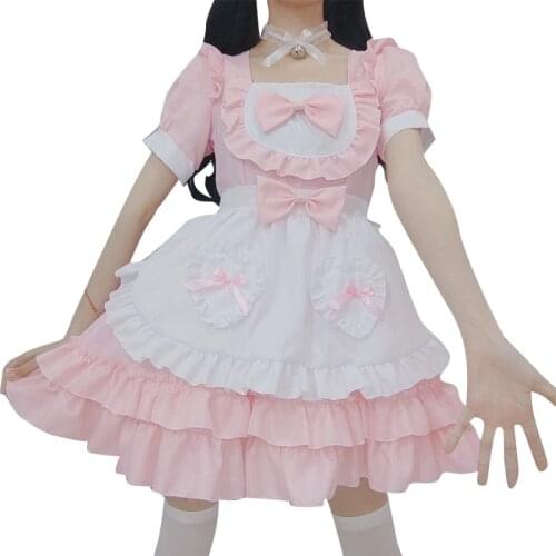 Women Maid Outfit Anime Sweet Lolita OP Maid Dress Pink Soft Girl Women Uniform Princess Dresses Kawaii Cosplay Costume