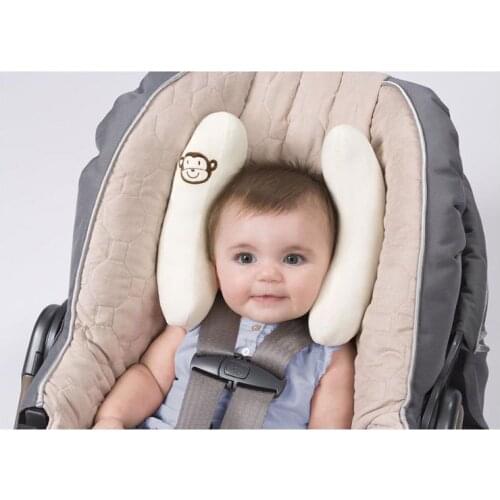 Baby Pillow Infant Car Seat Pillow Neck Protector Baby Buggy Head Assistant Adjustable Head Support Crash Test White Pink 1 Set