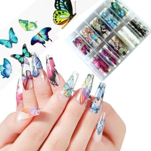 1Box Nail Transfer Foil Sticker Starry AB Paper Decal Adhesive Wraps Nails Art Patterns Decoration Accessories