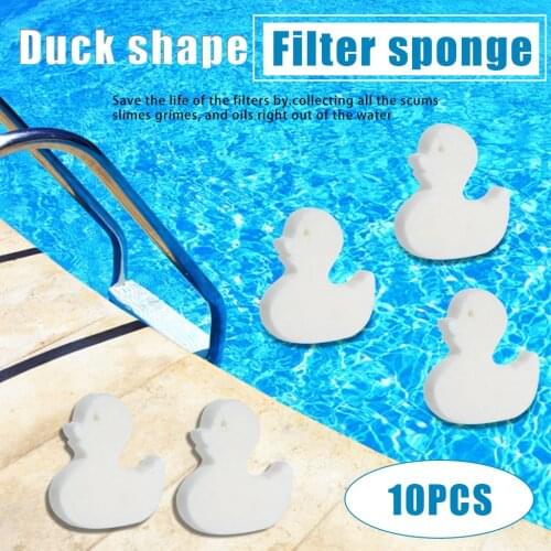10pc High Efficiency Oil Absorbent Cotton Duck Shaped Filter Sponge Devours Scum Grime From Pools Filter Pool Cleaning Tools