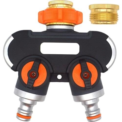 2-Way Distributor 3/4 Inch and 1/2 Inch Water Distributor with Tap Adapter for Garden Watering Clock & Garden Hose