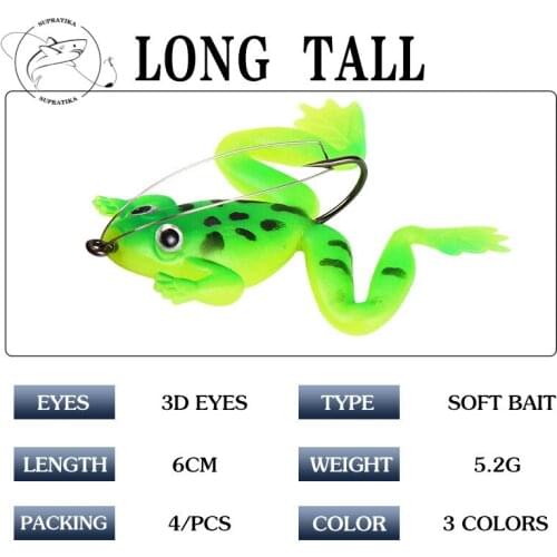 4Pcs/set 6cm/5.2g Lifelike Frog Soft Bait Fishing Lures Crankbait Artificial Sea Fishing Carp Isca Wobblers Tackle