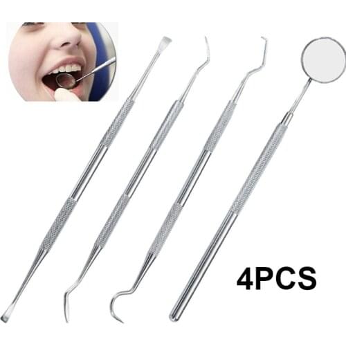 4pc Dental Hygiene Tool Kit Dentist Tartar Scraper Scaler Dental Equipment Calculus Plaque Remover Teeth Cleaning Oral Care Tool