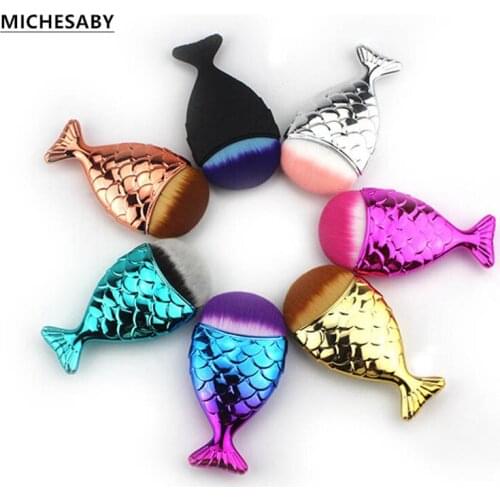 6-Color Beauty Brush, Fishtail Shape, Nail Brush, Concealer Brush, No Hair Loss, Creative And Beautiful Cosmetic Tools