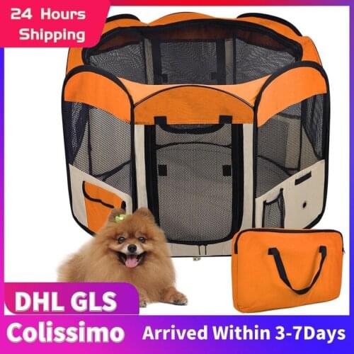 Pet Fence Eight-sided Round Removable Pet Tent Portable Outdoor Cat Dog Cage Foldable Indoor Childrens Fence Pet supplies HWC