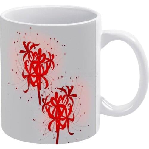 Lycoris Radiata White Mug 11 Oz Funny Ceramic Coffee/Tea/Cocoa Mug Unique Gift Lycoris Radiata Flower Spider Lily Ing Traditiona