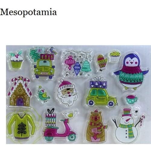 DIY Scrapbooking Albums Christmas Presents Penguin Stamps Seal Embossing Silicone Transparent Stamp Card Decoration Stamps Seal