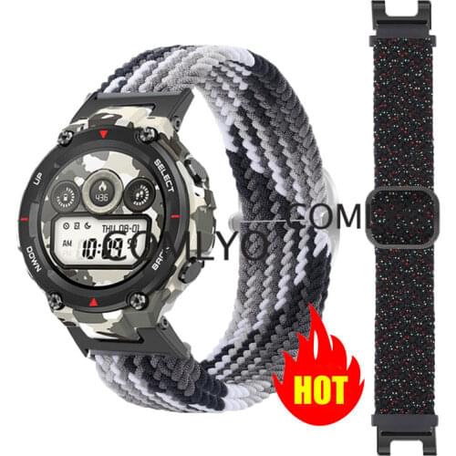 2021 New Wristband For Huami Amazfit T-Rex Pro Strap Nylon Soft Breathable Adjustable Smart Watch Elastic Bracelet Accessories