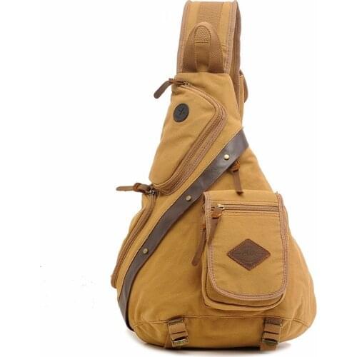 Canvas Bag Large Capacity Chest Bag Single Shoulder Backpack Mens Multifunctional Outdoor Messenger Bag Fashion Bag