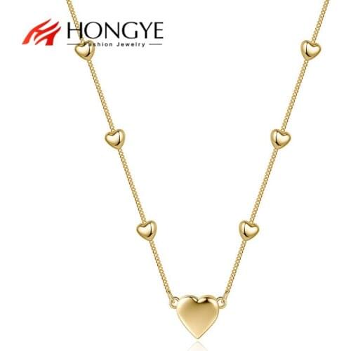 HONGYE Gold Color Trendy Heart ShapeNecklace Pendant Fascination Romantic Minimalist For Women Girls Jewelry 2021 New