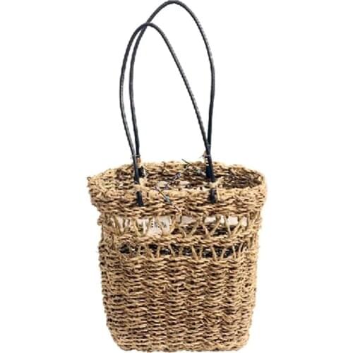 Hand-Woven Seagrass Storage Basket Nordic Simple Fruit Gardening Wall Hanging Flower Pot Planter Storage Baskets