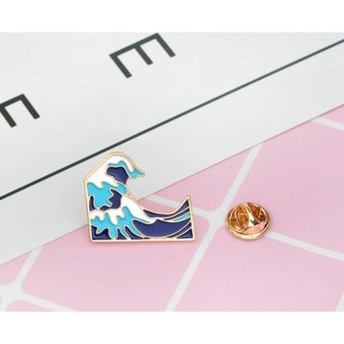 Creative Personality Exquisite Wave Brooch Shirt Alloy Enamel Pin Broches for Men Women Badge Pins Brooches Jewelry Accessories