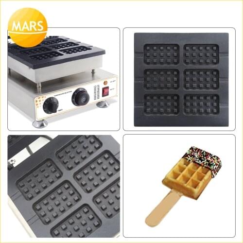MARS Industrial 6pcs Waffle On a Stick Maker Iron Machine Baker Non-stick Belgium Wafle Maker With CE