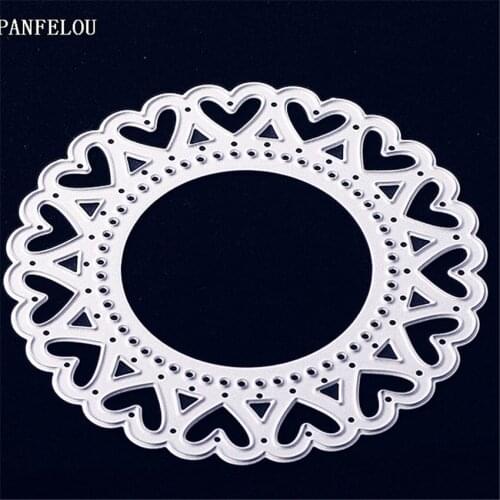 PANFELOU Metal craft Ring the heart round paper die cutting dies for Scrapbooking/DIY Easter wedding Halloween cards