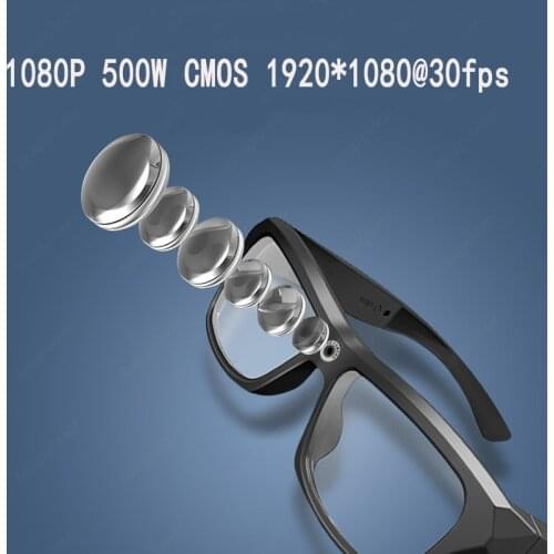 Small mini video camera glasses myopia mirror flat lens Hd 1080p hidden DV driving recorder NO hole