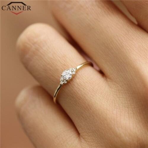 Trendy Thin Gold Silver Color Rings For Women Fashion Gold Snowflake Zircon Ring Wedding Band Ring Jewelry Dropshipping