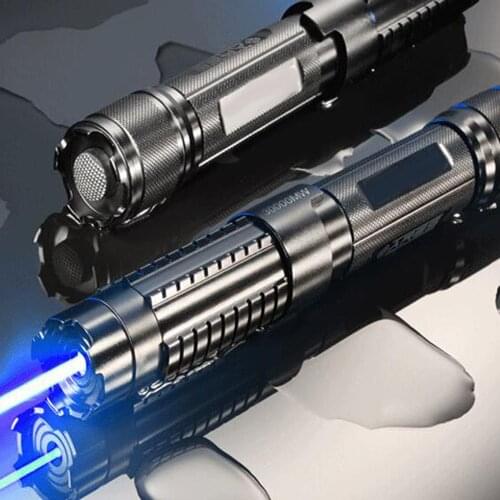 Powerful Blue Laser Pointer Torch 450nm 10000m Focusable Laser sight Pointers Lazer Flashlight Burning Match/Burn cigars
