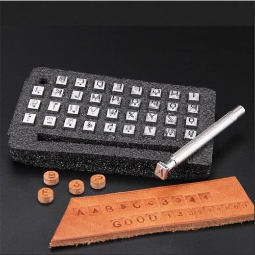 36 Pcs/Set 6.5mm English Letter Alphabet Numbers Stamping Punch Set Metal Leather Tool Leather Craft Alphabet Stamps DIY Tools