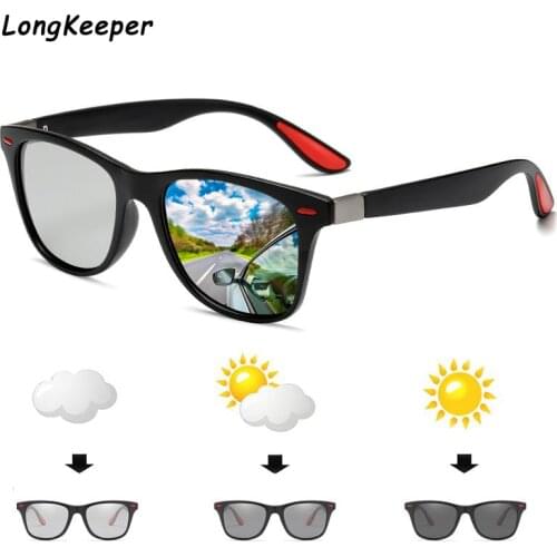 Brand Design Classic Photochromic Polarized Sunglasses Men Women Driving Square Chameleon Sun Glasses UV400 Change Color Gafas