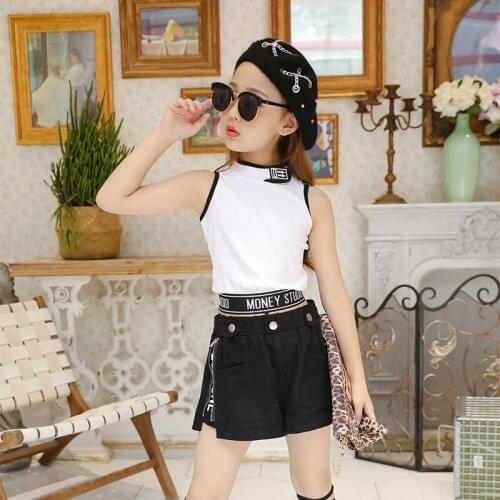 3-9T Kids Girls Clothes Set Fashion 2-piece Outfit Set Sleeveless Tank Top Shorts Clothing Suit for Children Girl Casual Summer