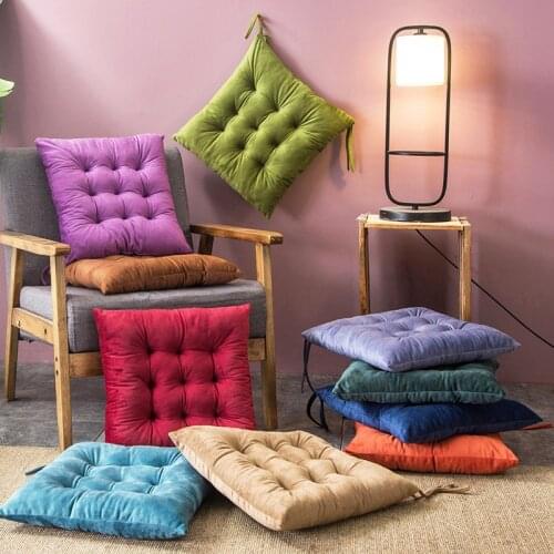 Crystal Velvet Solid Square Cushion Decorative Sitting Cushions Floor Mat Office Sofa Chair Car Back Seat Padding Stool Pillow
