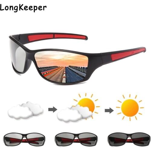 Classic Photochromic Sunglasses Polarized Men Driving Square Color Change Matte Black Sun Glasses Women Transition Shades UV400