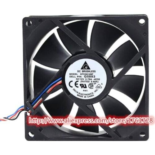 Brand new Delta 90*90*32mm 9cm dual ball bearings fan EFC0912BF for G5883 12V 0.7A 4wires