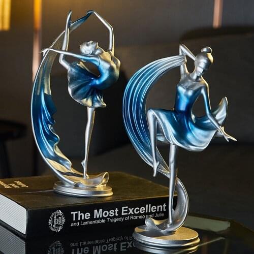 Home Decoration Accessories For Living Room Ballet Girl Model Abstract Sculpture One Piece Resin Statue Office Desk Decorative