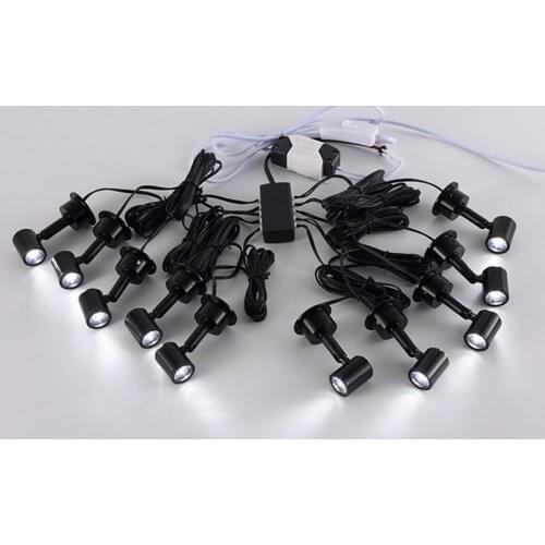 Surface Mounted LED Cabinet Lights 4W 6W 8W 12W 220v Kitchen Puck Lighting for Jewelry Showcase Model Spot Lamp EU plug 1 DRAG 8